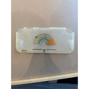Rainbow Rhinestone Embellished Nintendo Switch Lite Clear Protective Case